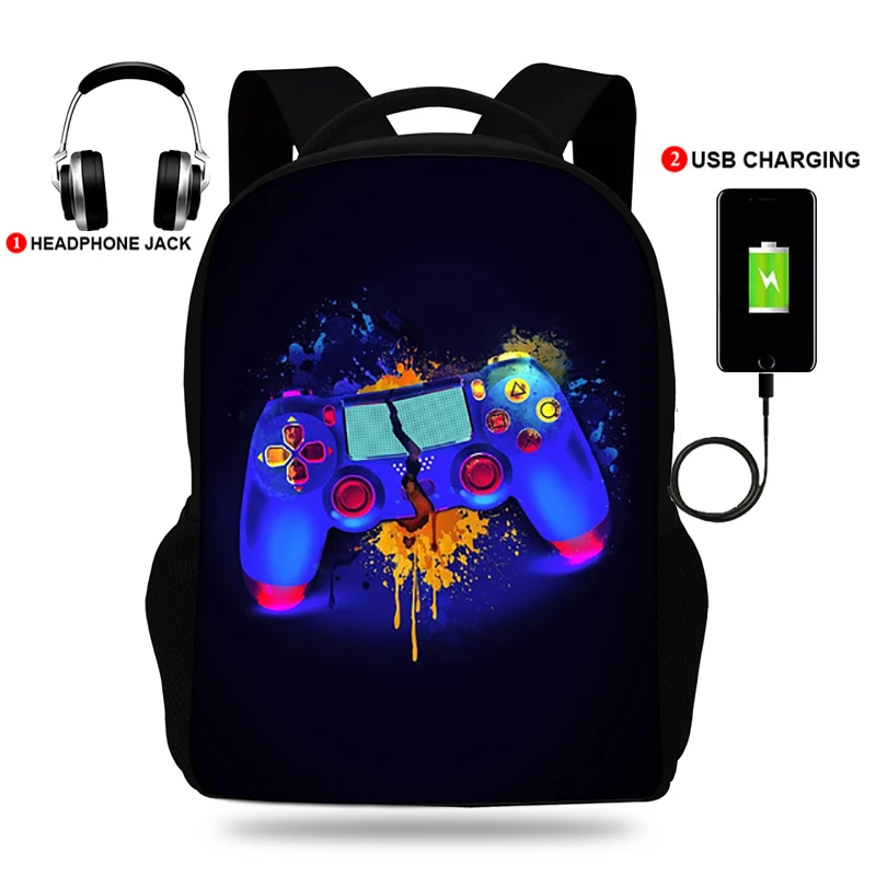 

Teenage Girls and Boys Backpack Schoolbag High Quality Backpacks Kids Game Handle Polyester Fashion School Bags