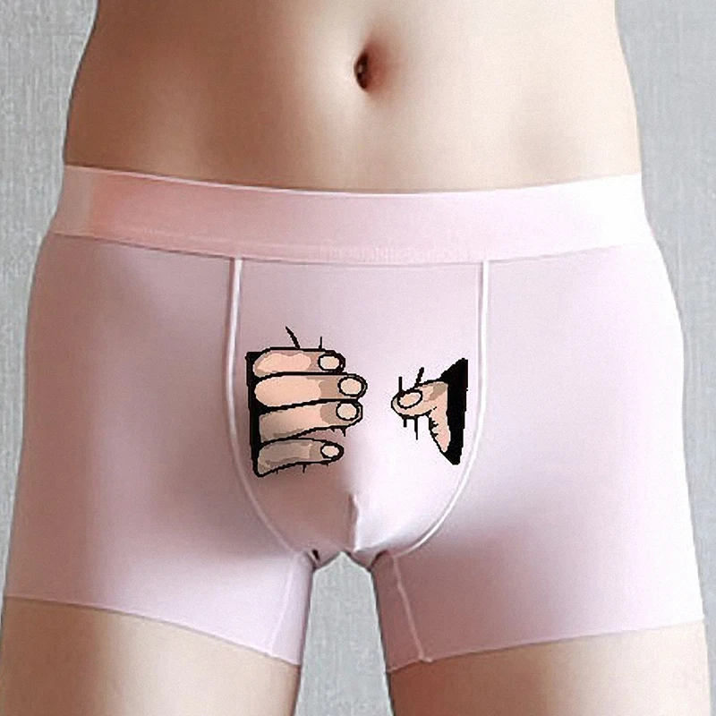 

Men Silk Underwear Cartoon Boxer Mens Panties Man Boxers Creative Funny Underpant Boxershorts Men Underwear Sexy