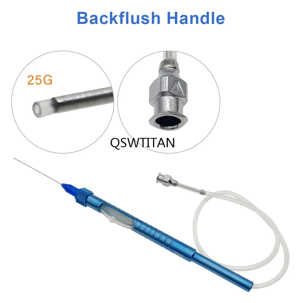 Фото Игла для обратной промывки глаза 23G 25G с рукояткой, титановая, для офтальмологической хирургии №3