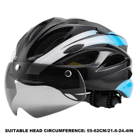 Велосипедный защитный шлем, наружные велосипедные шлемы с задними магнитными очками, дышащие и регулируемые шлемы