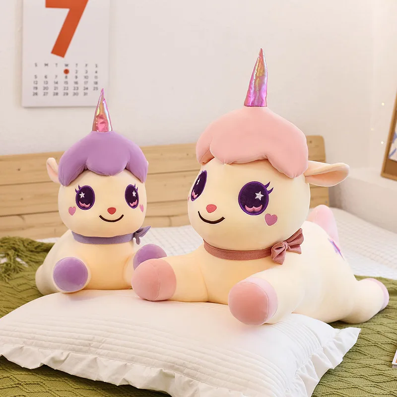 

85cm Cute Soft Magic Color Unicorn Stuffed Plush Toys Office Nap Pillow Home Comfort Cushion Child Decor Gift Doll