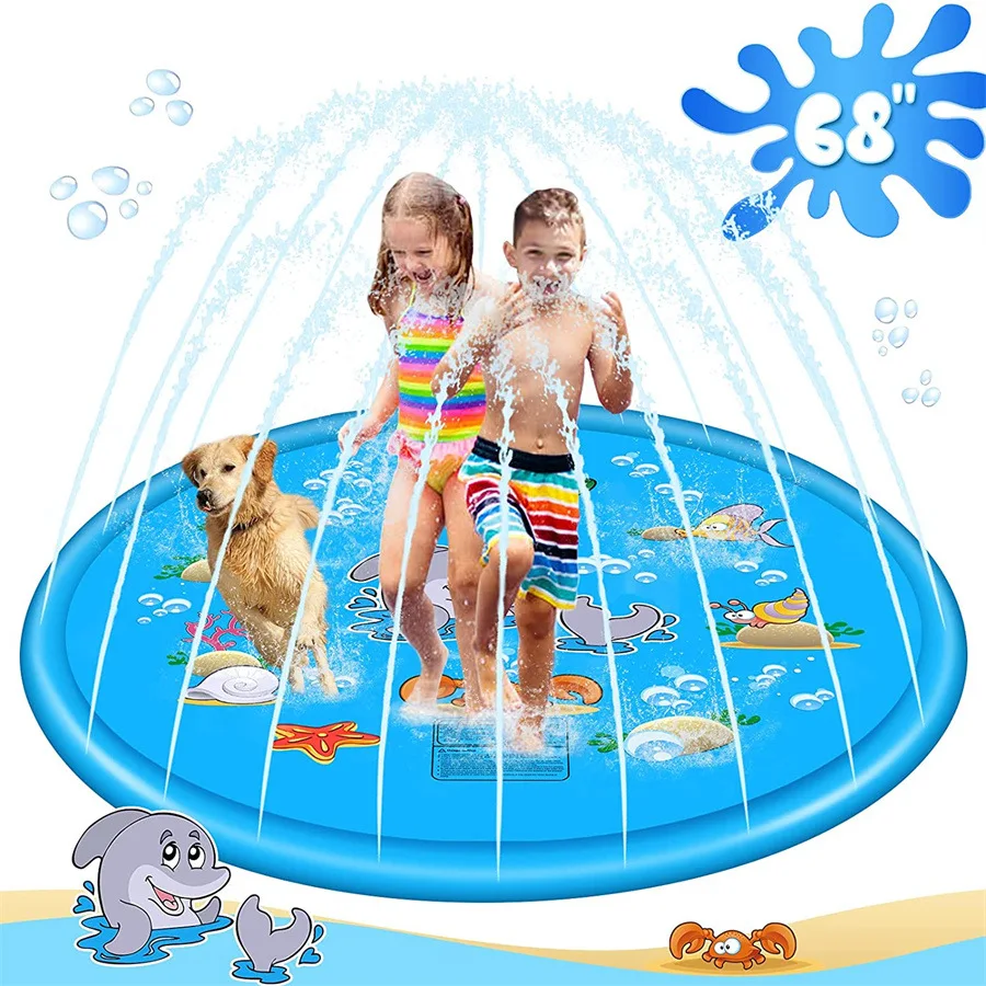 

3-in-1 Splash Pad Sprinkler for Kids and Wading Pool Children's Sprinkler Pool Inflatable Water Summer Toys Outdoor Play Mat toy