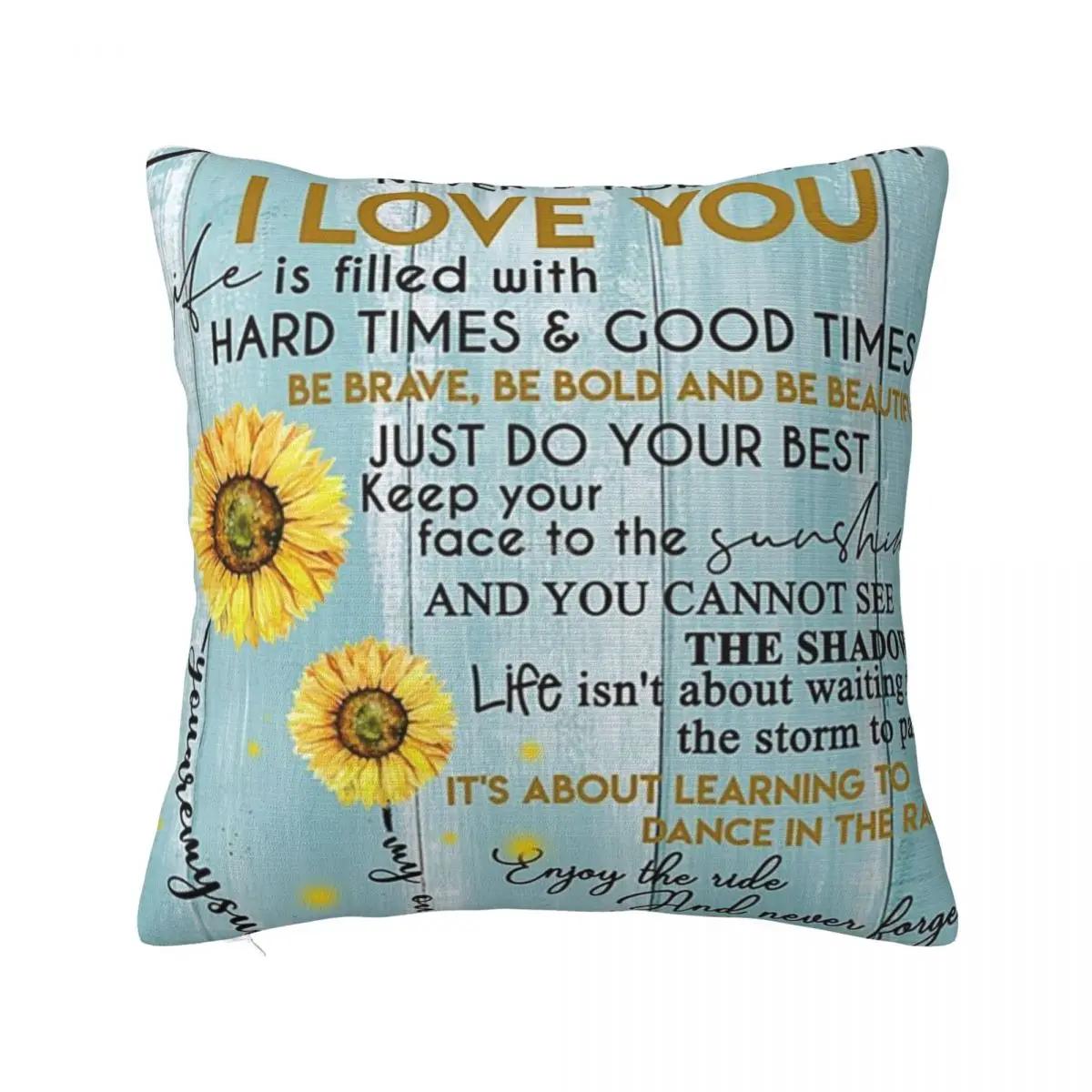 

Sunflower To My Daughter From Mom Pillowcase Polyester Cushion Cover Gift Love gift Pillow Case Cover Sofa Wholesale 45X45cm