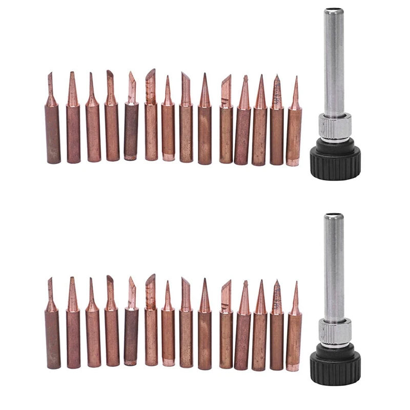 

30PCS Pure Copper Solder Iron Tip 900M Tip For Soldering Rework Station For 936, 937, 938, 969, 8586, 852D