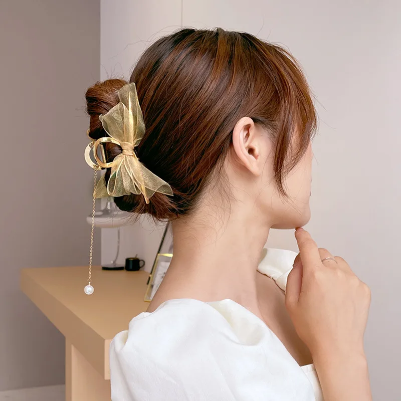 

Butterfly pendant hairpin summer net red 2022 new back head grab clip female summer temperament clip headdress