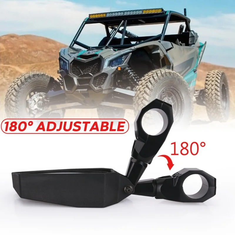 Фото 1,75-дюймовое боковое зеркало заднего вида UTV ATV, универсальное для Polaris RZR 900 Ranger XP 1000 Can-am Maverick X3/Yamaha Rhinos №2
