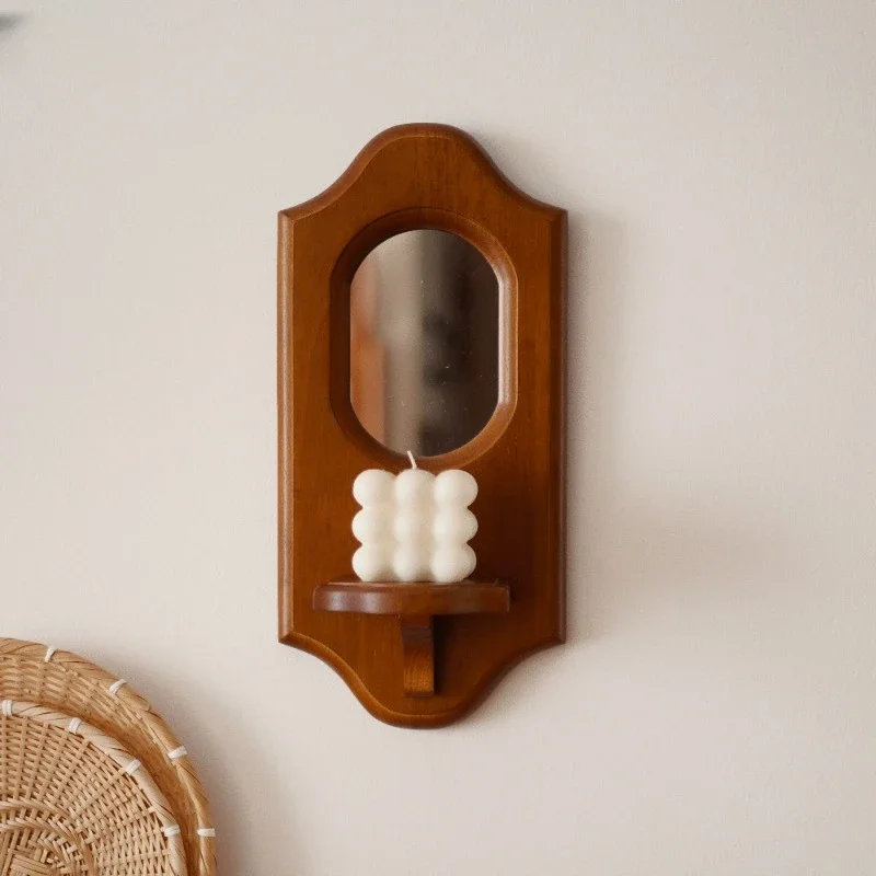 

Retro Shelf Partition Storage French Bedroom Wall Decoration Living Room Makeup Mirror
