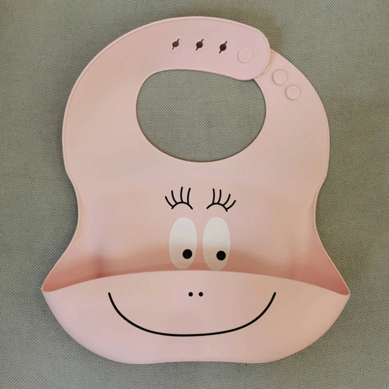 

Waterproof Silicone Baby Bib Adjustable Cartoon Newborn Feeding Food Catcher