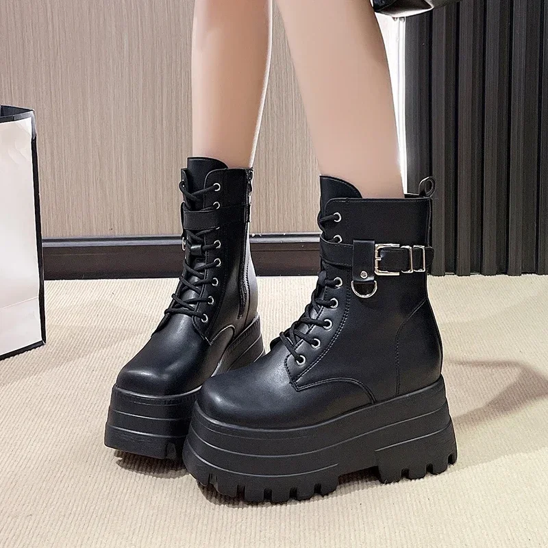 2024 женские ботильоны Челси на платформе в стиле панк готика новый рок эмо