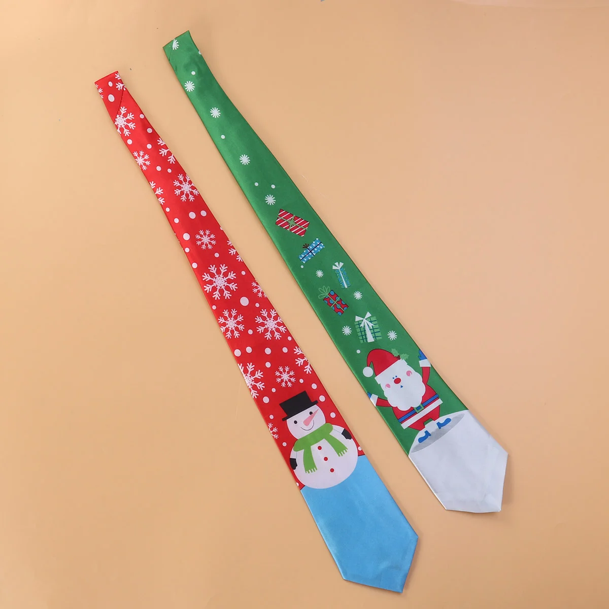 

2pcs Creative Christmas Tie Decor Tie Decor Christmas Tie Gift Printing for Child Kids Girl