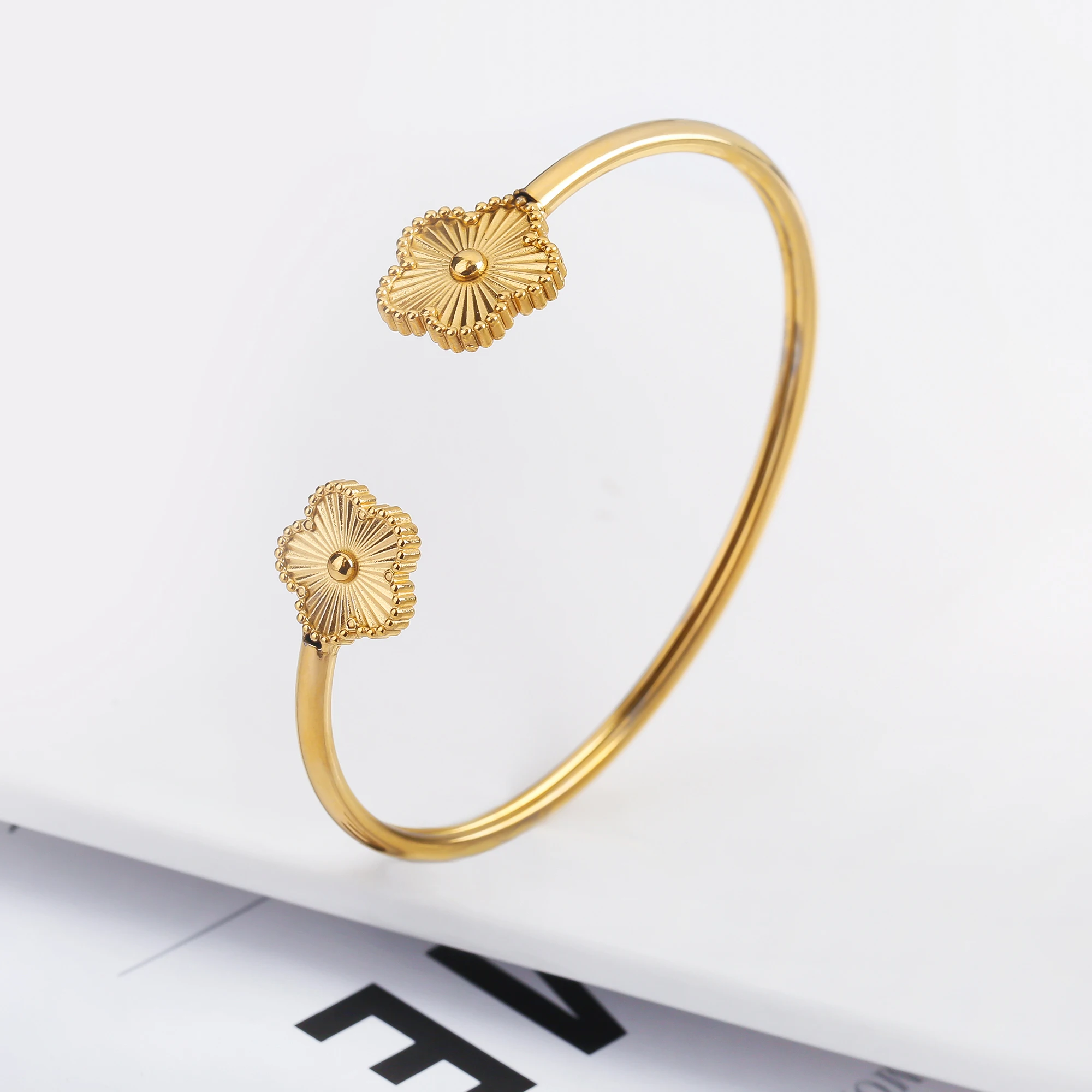 Женский новый дизайн высококачественный металлический браслет в виде цветка