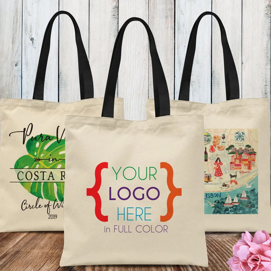 

Custom Tote Bags Personalized Wedding Birthday Welcome Bags Custom Text Design Your Own Shopping Bag Bulk Casual Shoulder Bag