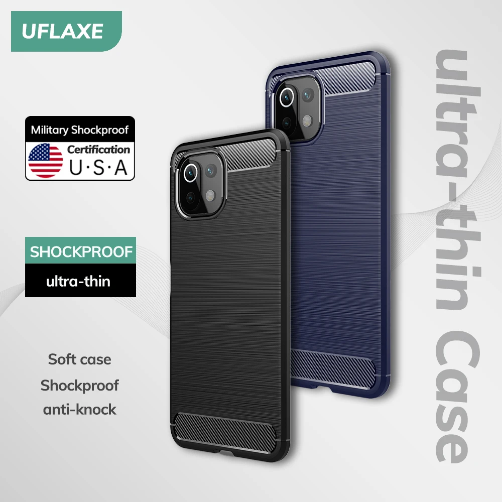 UFLAXE Original Soft Silicone Case for Xiaomi 11 Lite 5G NE Mi 11 Pro Ultra Back Cover Ultra-thin Shockproof Casing