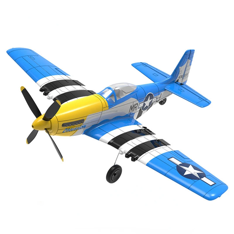 Новинка 2023, радиоуправляемый самолет P51D 2,4G 4CH 6-осевой EPP 400 мм P51D Mustang RTF самолет с одной кнопкой, аэробика, детская игрушка, подарки