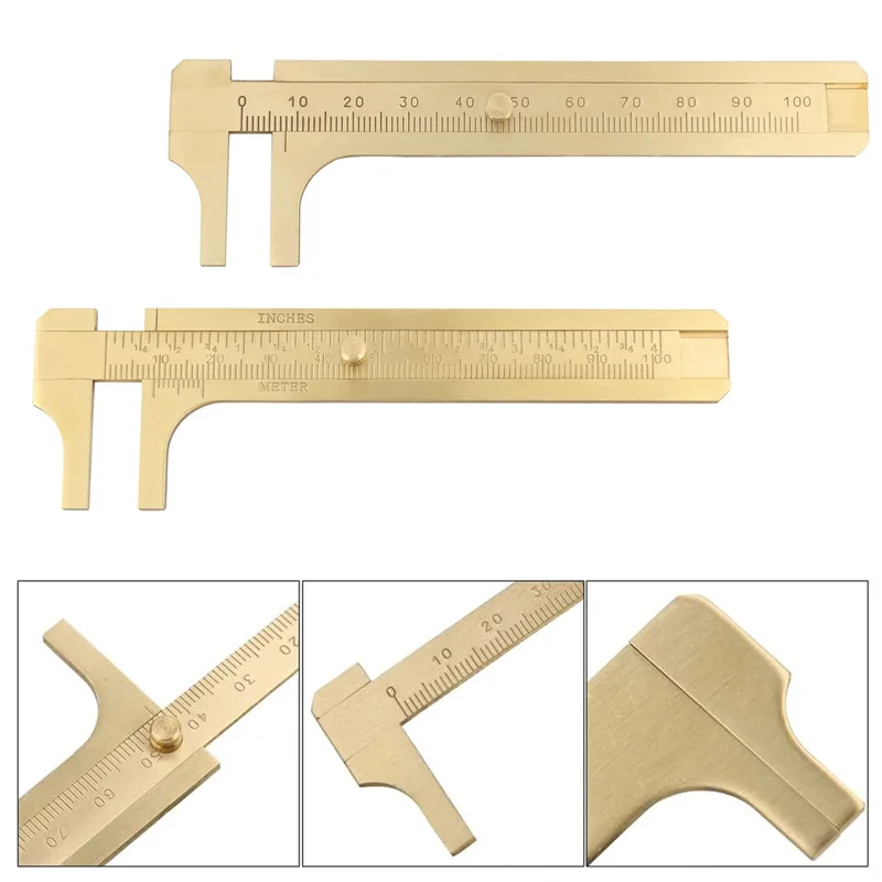 Латунный штангенциркуль с нониусом двойные весы мм/дюйм латунная карманная