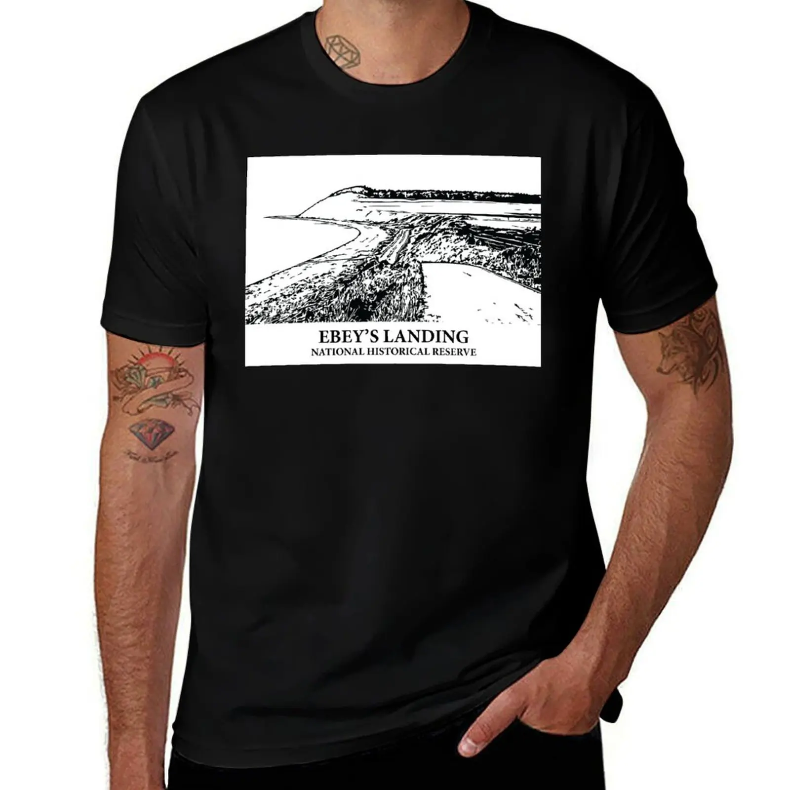 Фото Футболка Ebey’s Landing National Historical Reserve, удобная рабочая футболка для мужчин №1