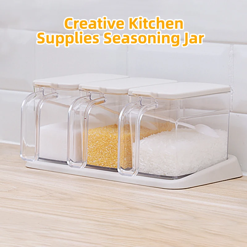 

Obelix Muti-Function Seasoning Box Spice Pots Storage Container Cruet Seasoning Jars Spice Pantry With Spoons Kitchen Utensils