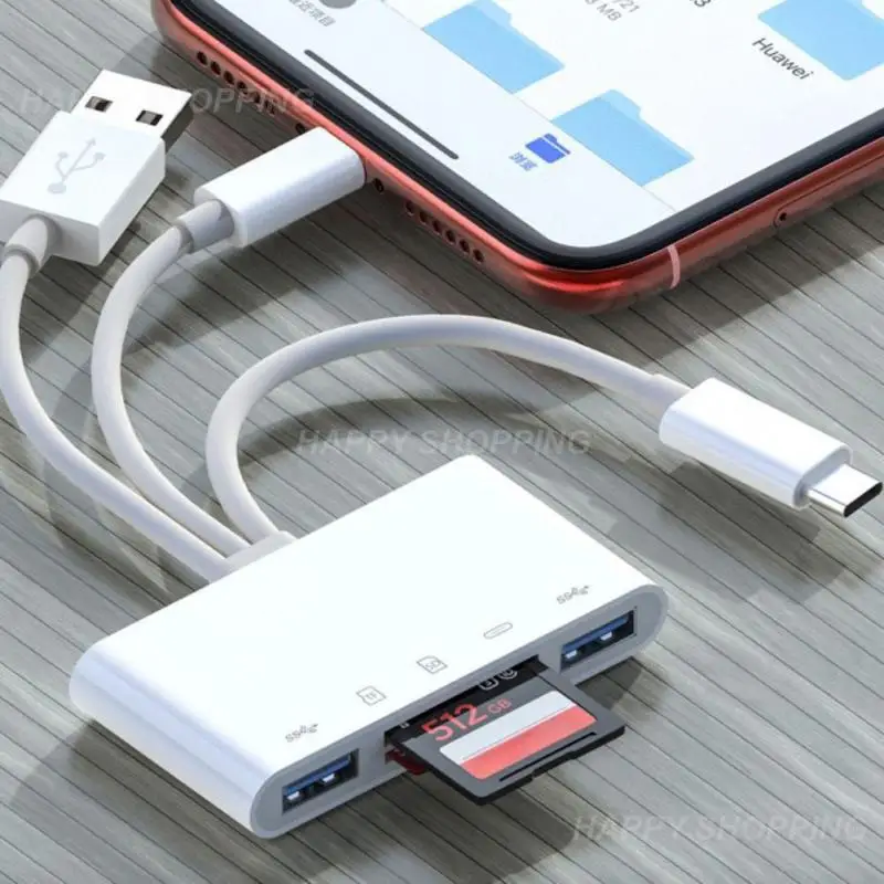 

Otg Usb Adapter Universal Data Converter With Sd / Tf Card Reader Multi-function Usb Multiport Hub Phone Accessories Usb-c Hub