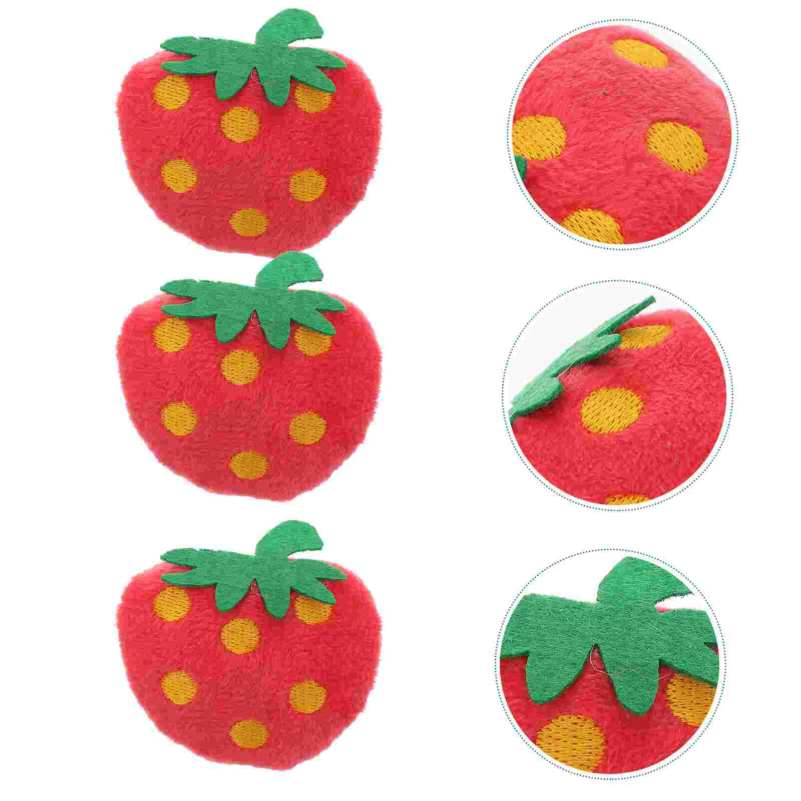 

10pcs Plush Simulated Strawberry Toys Pet Bite Chew Cat Playing Toy Funny Pet Plush Toy Home Decor for Cat Pet Cats
