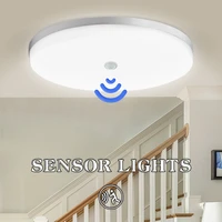 modern white led ceiling lamps motion sensor lights for corridor garage staircase hallway 110v 220v energy saving 18w 24w 36w