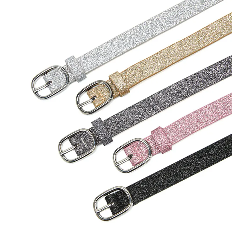 

Fashion Women Glitter Gold Belt Female Silver Pu Waist Belt High Quality Jeans Belt Women's Waist Belts
