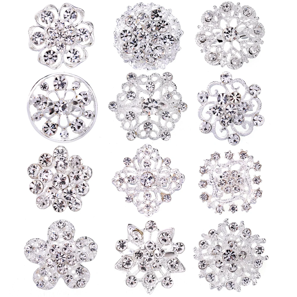 

brooches for women 12PC Faux Pearl Korean Style Rhinestone Embellish Design Cufflinks Brooch Scarf Pin Gift