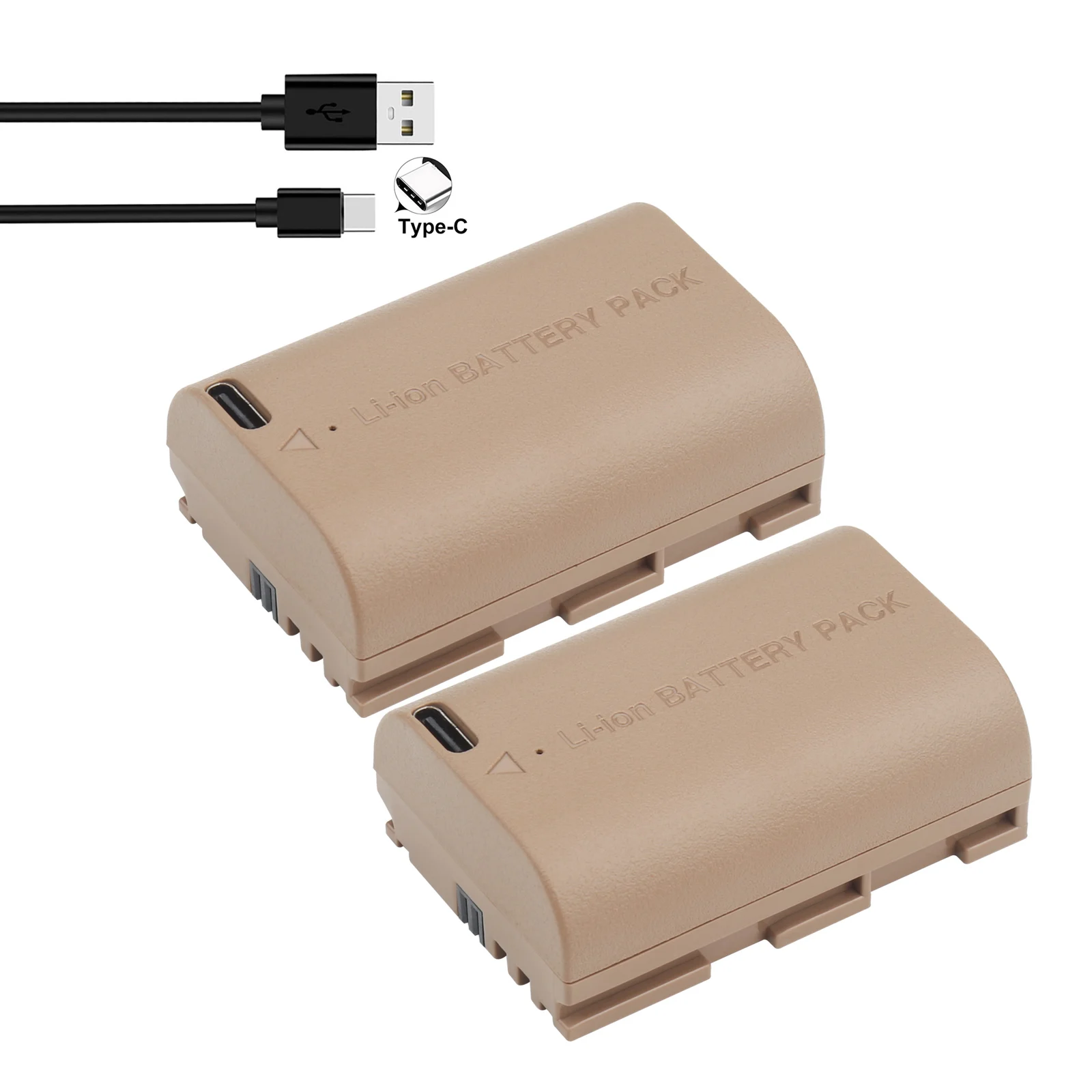 Новый аккумулятор LP-E6NH LPE6NH LP E6 LP-E6 3200 мАч с входом Type-C для Canon EOS R R5 R6 5DS 6D 7D 60D 70D 80D 90D