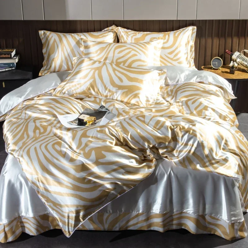 Роскошный комплект постельного белья из натурального шелка высококачественное