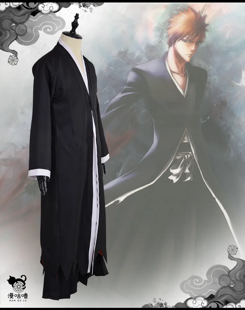 Аниме отбеливатель Kurosaki Ichigo Fullbring новый костюм Bankai Look Косплей Костюм Хэллоуин