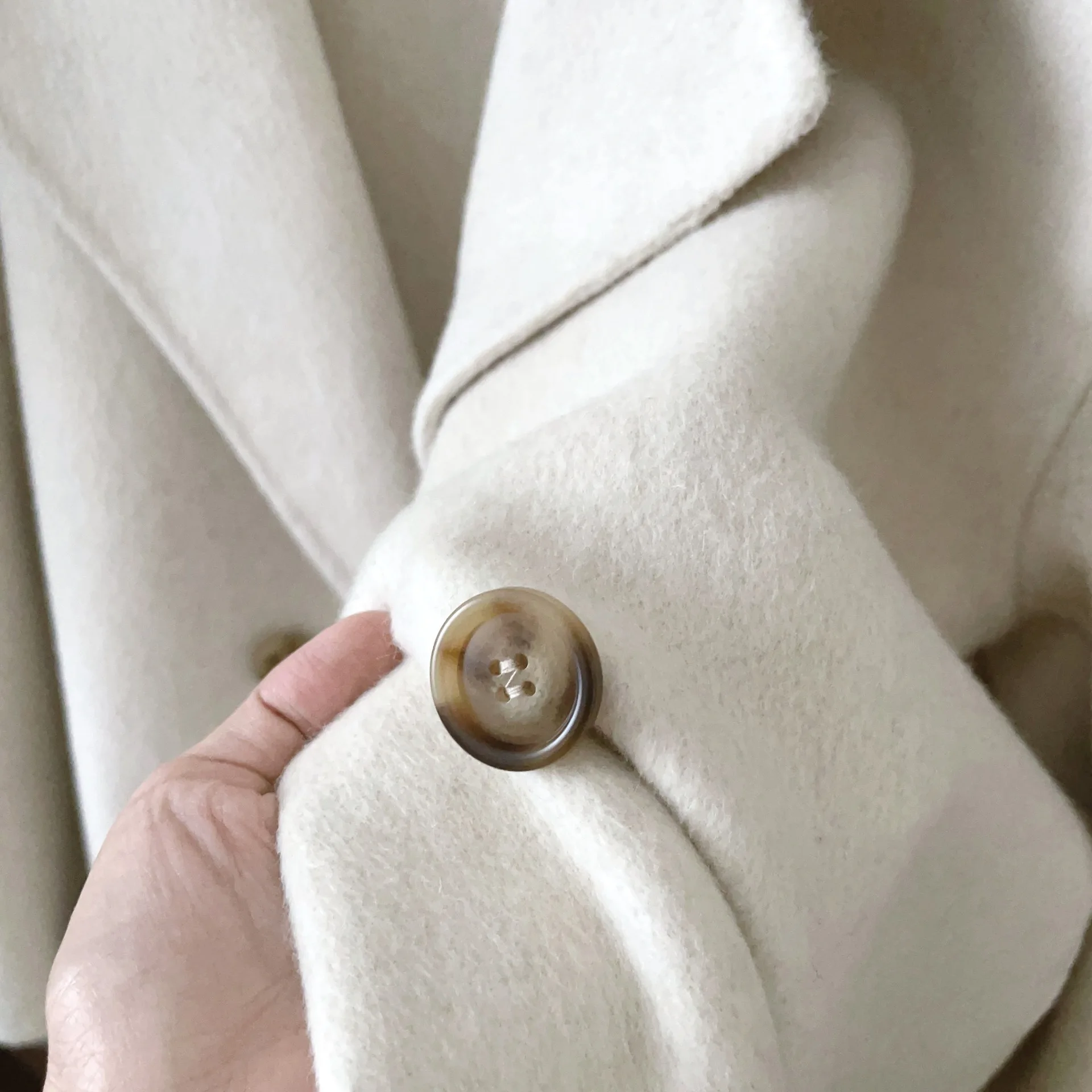 Осень 2023 женское двубортное шерстяное пальто свободная стильная кашемировая