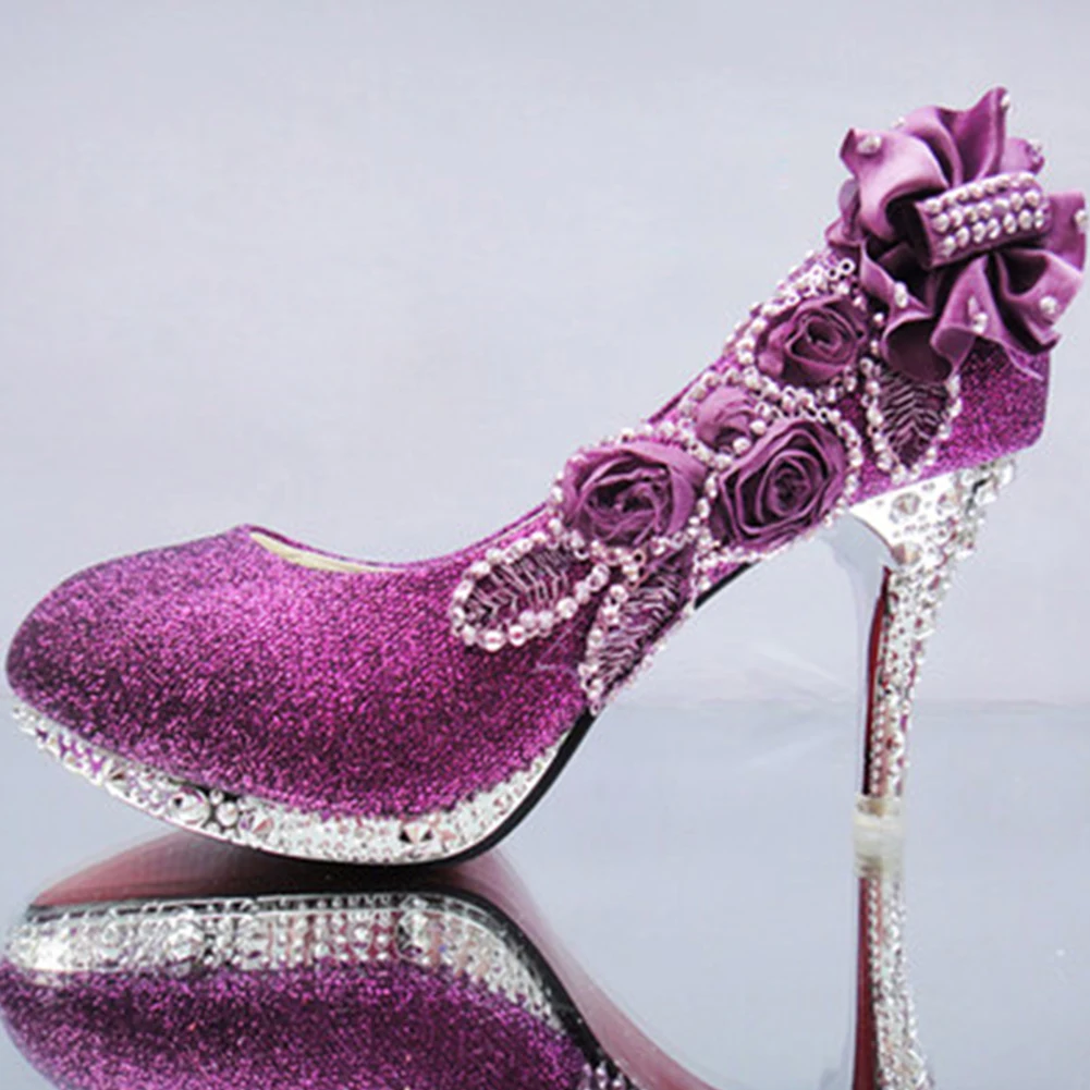 

Travel Casual Party PU Leather Spring Shopping Fish Mouth Daily Flower Rhinestone Stree High Heels