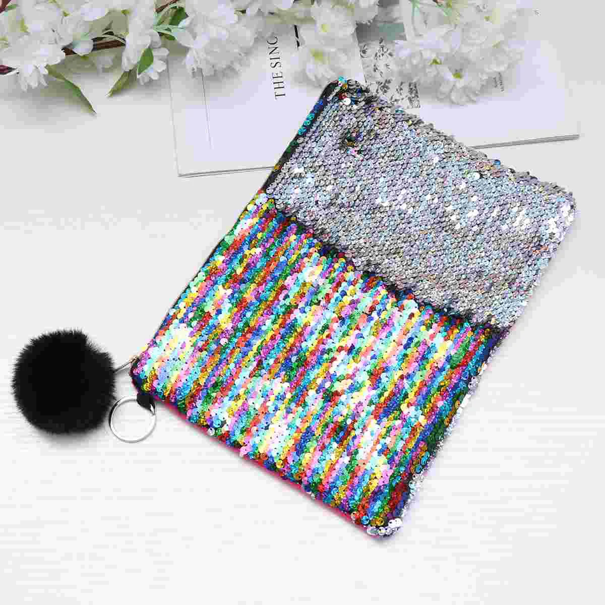 Кошелек для монет женские косметички женщин пенал с блестками