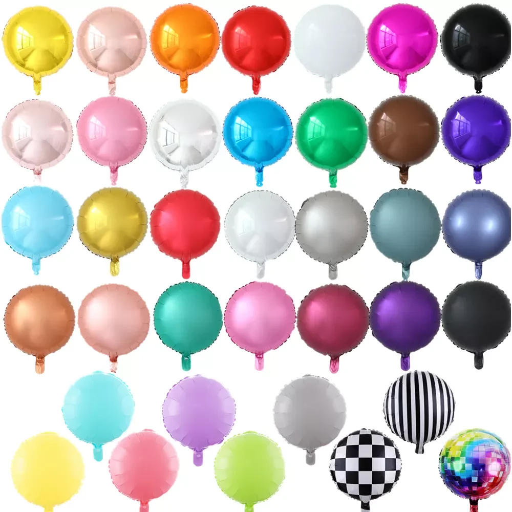 

18inch Metallic Pure Round Foil Balloon Wedding Decoration Birthday Party Helium Macaron balloon All Round Palloon Album