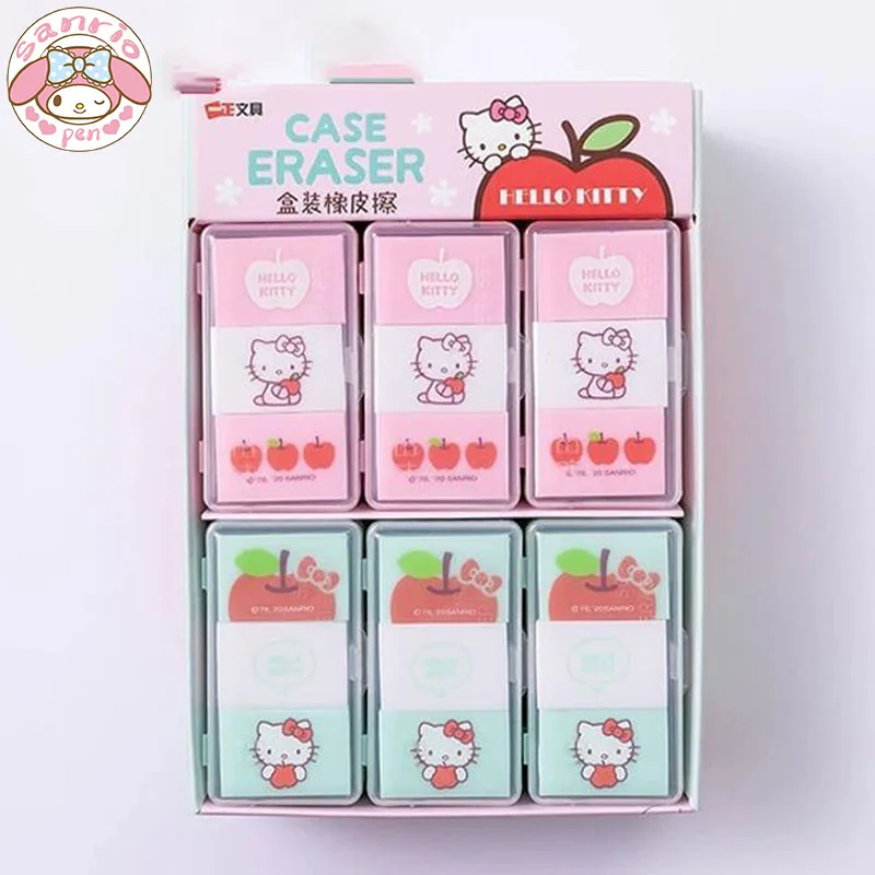 

Sanrio Kawaii Eraser Hello Kitty 15/30pcs Student Stationery Creative Cartoon Eraser Boxed Gift School Learning Tools Wholesale