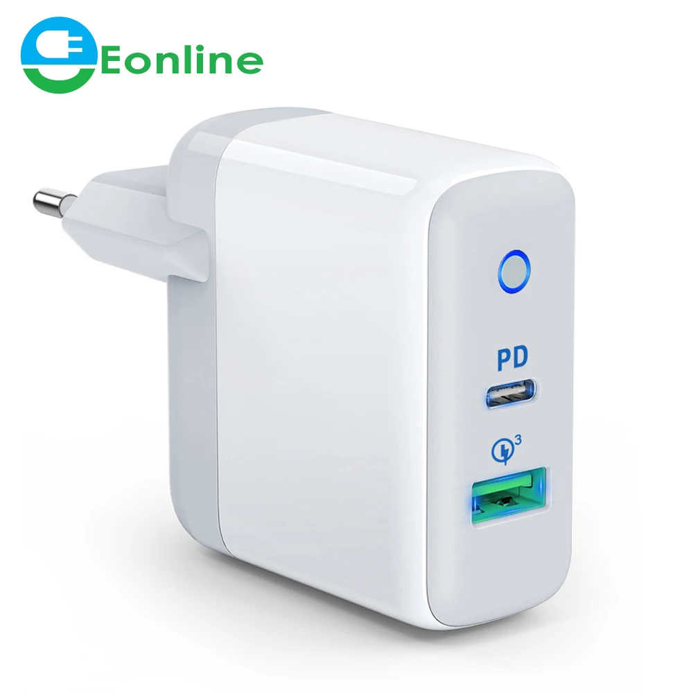 

Eonline 36W USB C Type C Wall Charger with Power Delivery and 12W Power IQ PowerPort PD 2 LED Indicator for iPhone iPad etc