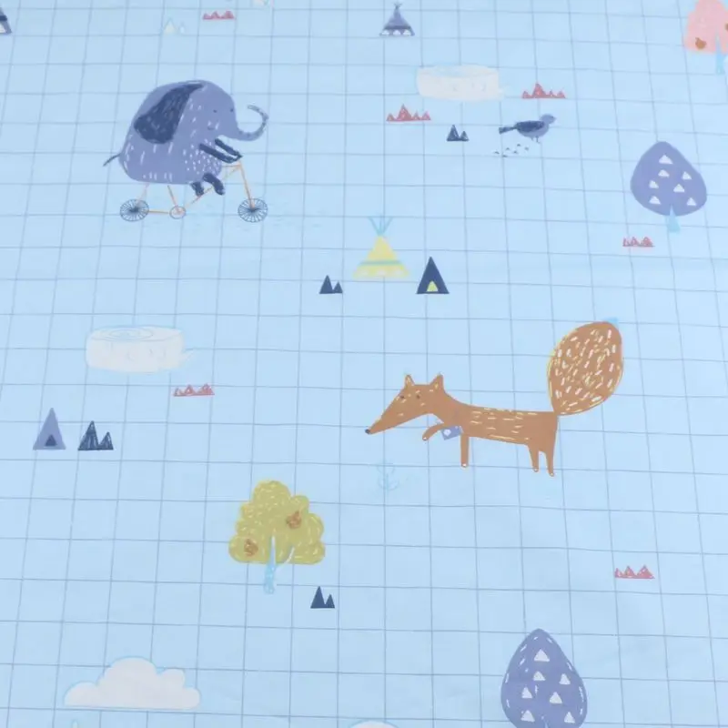 Детская хлопчатобумажная ткань саржевая с принтом щенка слона простая 100% хлопок