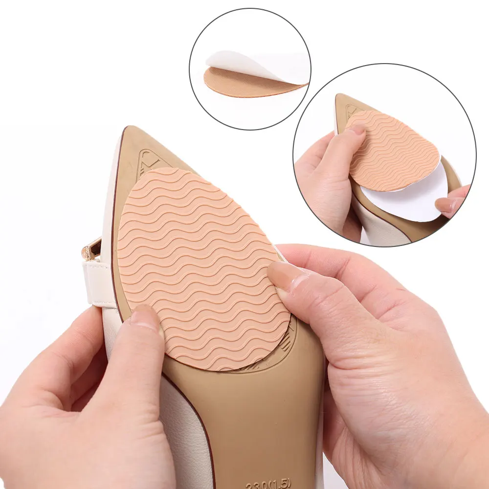 Non-Slip Wear-Resistant Shoes Mat Stickers Self-Adhesive Sole Protector High Heels Forefoot Sticker Silicone Rubber Soles Pads
