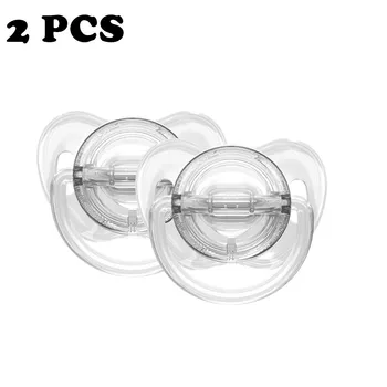 MIYOCAR all transparent baby pacifier(2pcs) Food Grade made of the safest plastic tritan Silicone teat ideal gift for new born 1