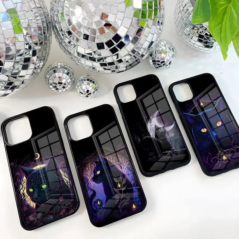 

Witch And Cat Colorful Cute Phone Case PC+TPU For Iphone Apple 14 Pro Max 11 13 12 Mini 6S 7 8 Plus X Xs XR SE Luxury Cover