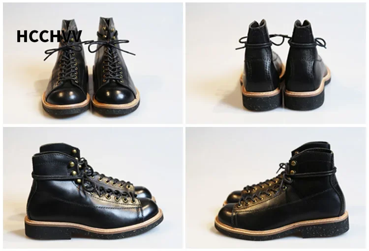 Мужская рабочая кожаная обувь с круглой головкой мужские и женские кожаные