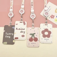 ins fruit flowers retractable lanyard card holder holder student credential for pass card credit card straps key ring gift copa