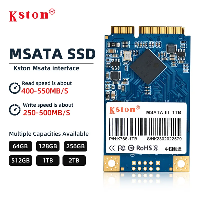 Kston mSATA SSD 3050 64GB 128GB 256GB 512GB 1TB 2TB HDD For Computer 3x5cm Internal Solid State Hard Drive For HP Desktop Laptop