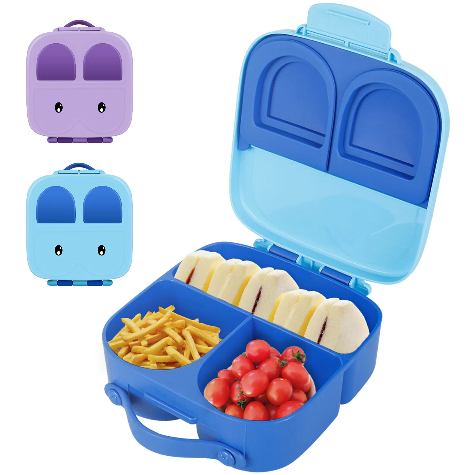 

New Lunch Box 1400ML 3/4 Compartments BPA Free Bento Box Sealed Leak-proof Meal Box Microwave Freezer Dishwasher Safe Cute Food