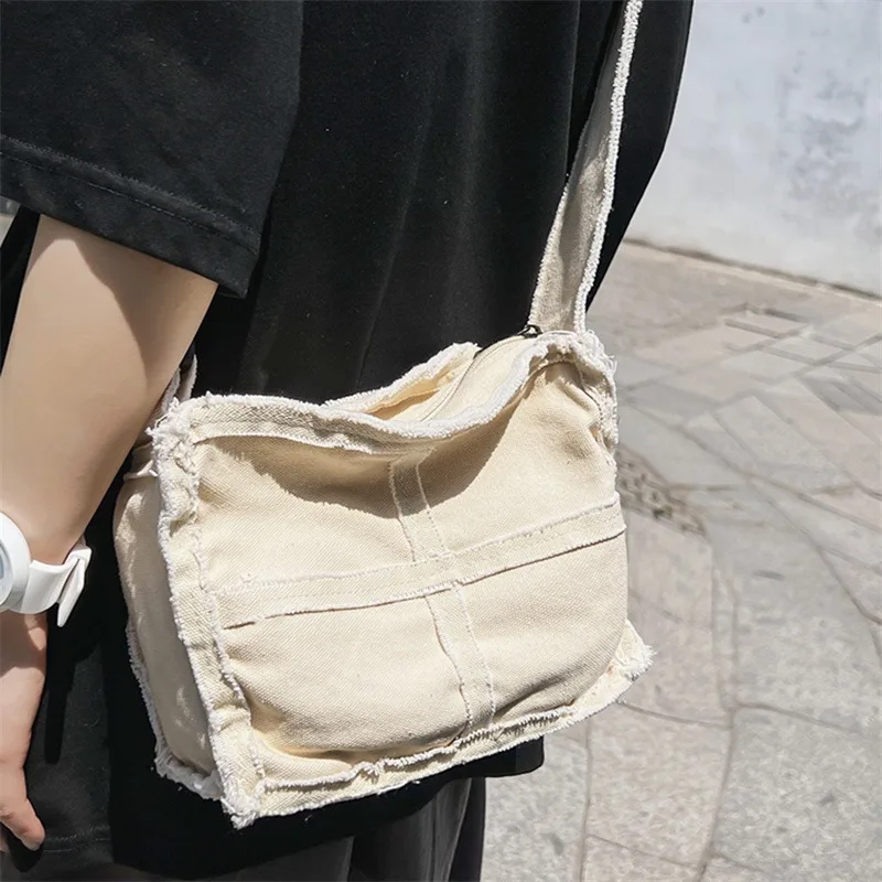 

Women Little Canvas Shoulder Bag Female Thick Cloth Small Messenger Bag Retro Vintage Crossbody Bags Cute Zipper Purse For Girls