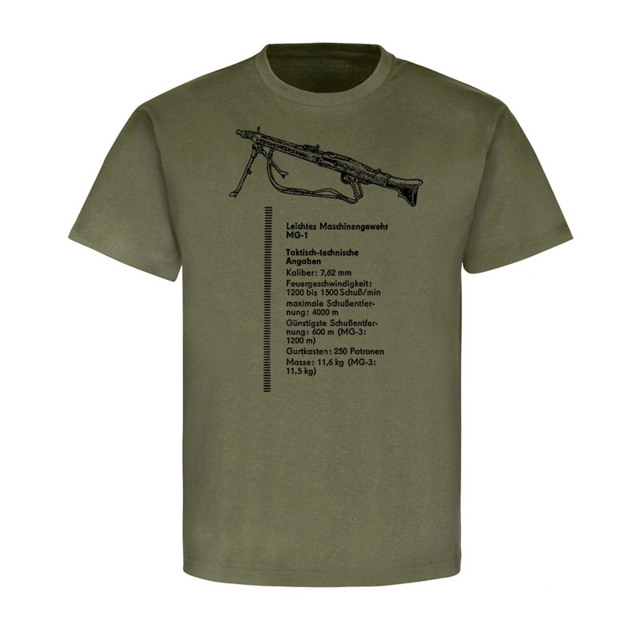 

MG-1 Light Machine Gun Data T-Shirt. Premium Cotton Short Sleeve O-Neck Mens T Shirt New S-3XL