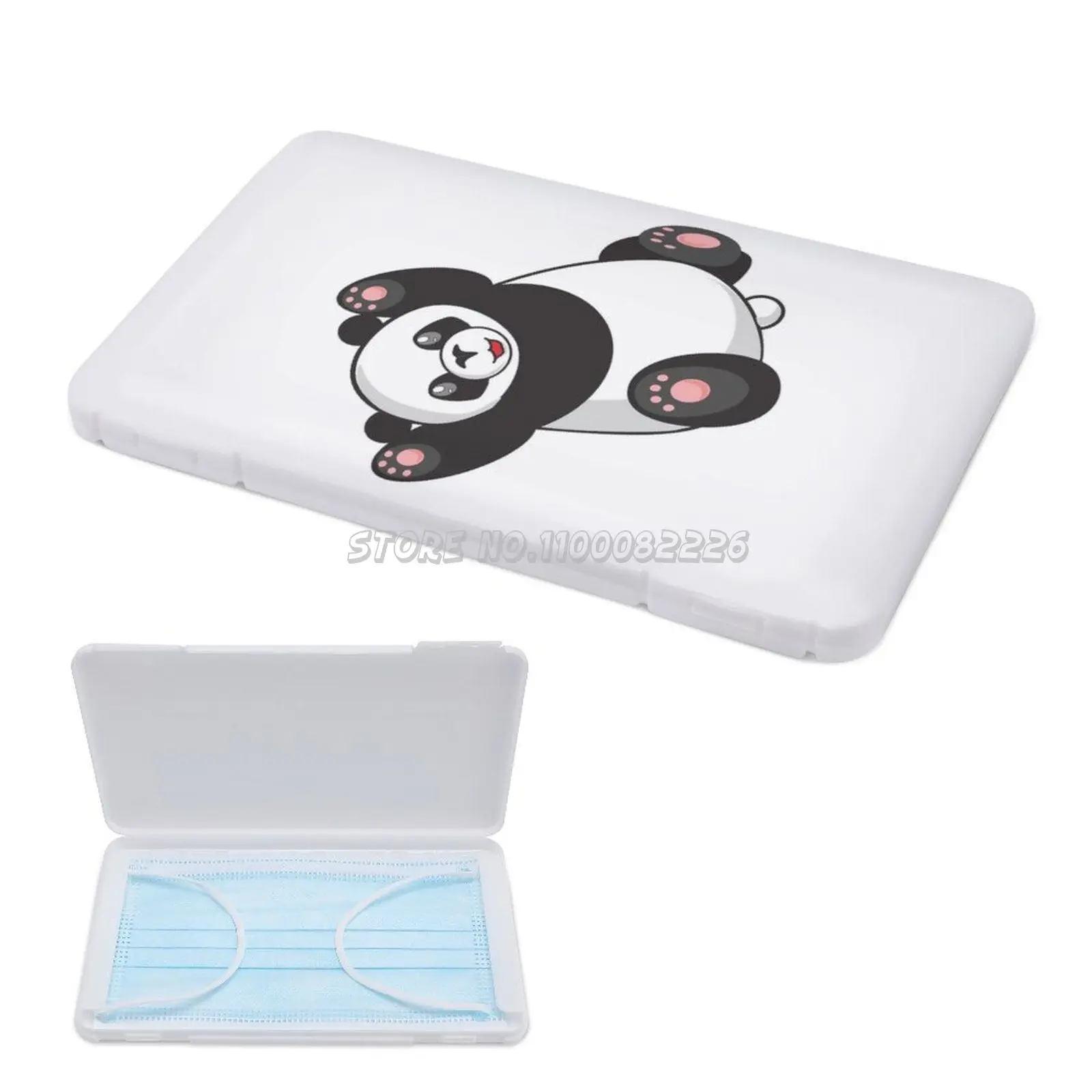 Cute Panda Mask Storage Box Protection Dustproof Moistureproof Damp-Proof Case Ramen Foodie Grizz Ice Bear We Bare Be |