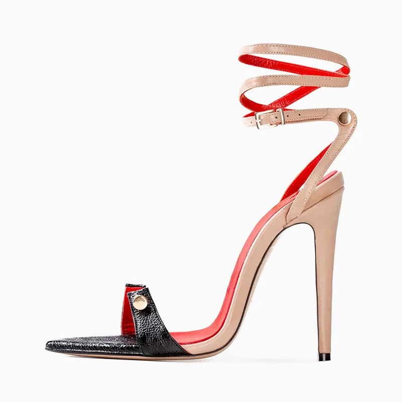 

Arden Furtado 2023 летние женские остроконечные женские туфли разных цветов на шпильках сексуальные модные сандалии с перекрестными ремешками и пряжкой