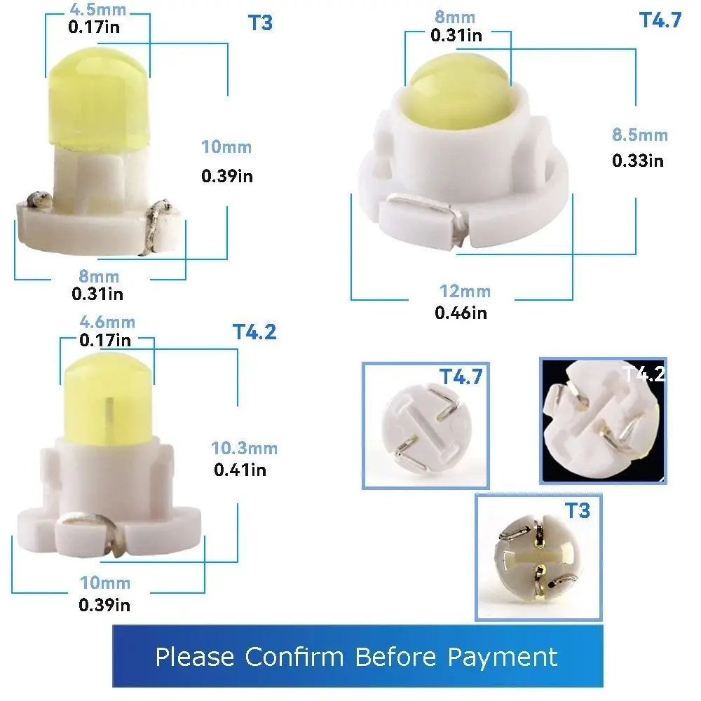 10 шт. 12 В автомобильная Центральная лампа управления T3 T4.2 T4.7 приборная панель