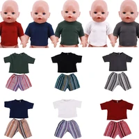 reborn doll clothes pattern short sleeved t shirts pant for 18inch american doll girls43cm our generation doll accessories