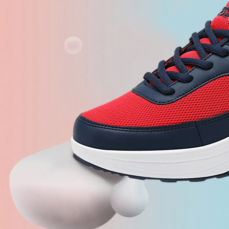 Women's Chunky Sneakers Cushioned Air Cushion Impact Resistant Training Footwear Cotton Lace Up Soft Travel Holiday Casual Shoes